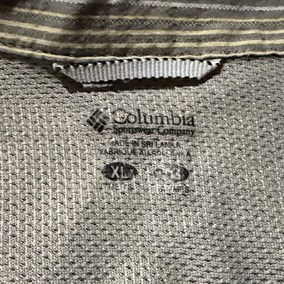 Columbia Men's Green Striped Button Down Shirt - Picture 3 of 5